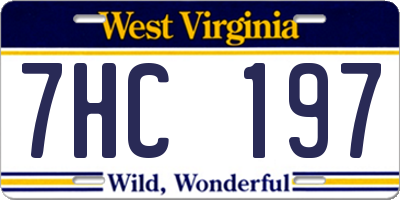 WV license plate 7HC197