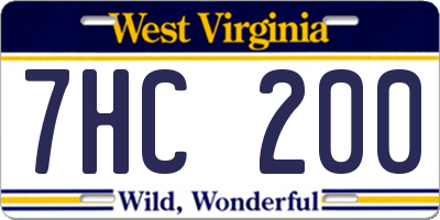 WV license plate 7HC200