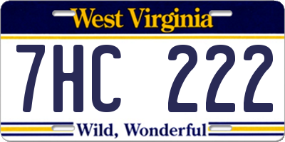 WV license plate 7HC222