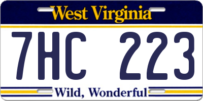 WV license plate 7HC223