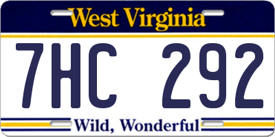 WV license plate 7HC292