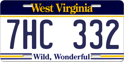 WV license plate 7HC332