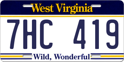WV license plate 7HC419