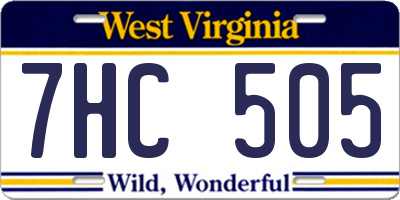 WV license plate 7HC505