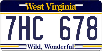 WV license plate 7HC678