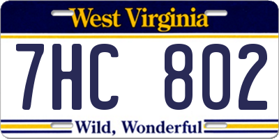 WV license plate 7HC802