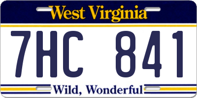 WV license plate 7HC841
