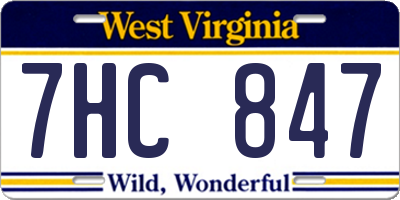 WV license plate 7HC847