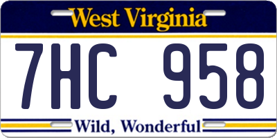 WV license plate 7HC958