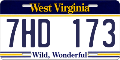 WV license plate 7HD173