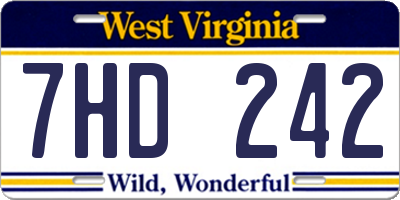 WV license plate 7HD242