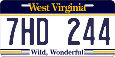 WV license plate 7HD244