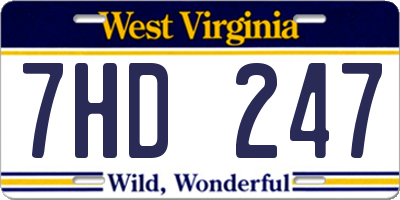 WV license plate 7HD247