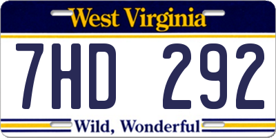 WV license plate 7HD292