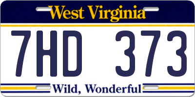 WV license plate 7HD373