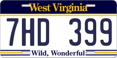 WV license plate 7HD399