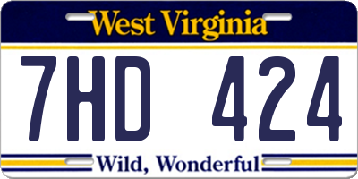 WV license plate 7HD424
