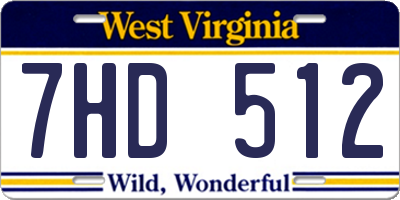 WV license plate 7HD512