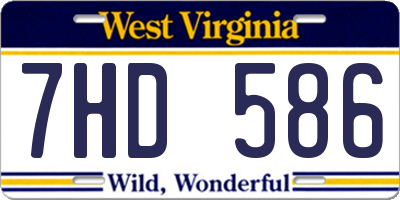 WV license plate 7HD586