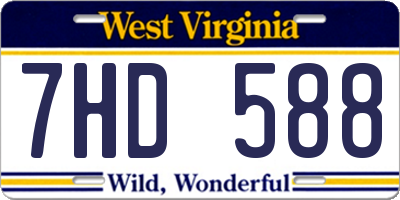 WV license plate 7HD588