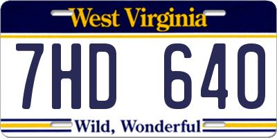 WV license plate 7HD640