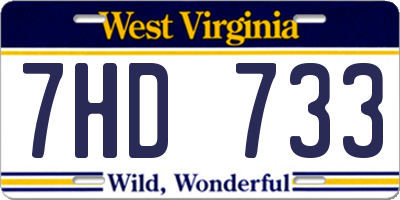 WV license plate 7HD733