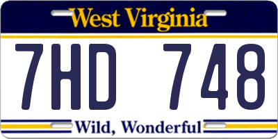 WV license plate 7HD748