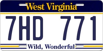 WV license plate 7HD771