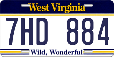 WV license plate 7HD884