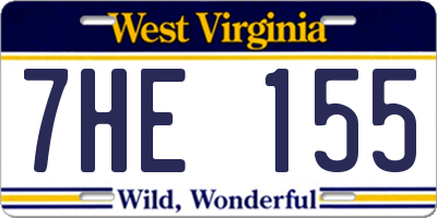 WV license plate 7HE155