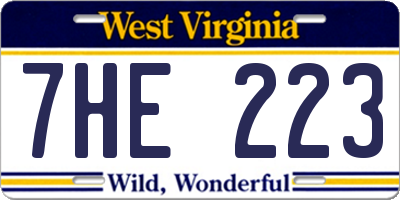 WV license plate 7HE223