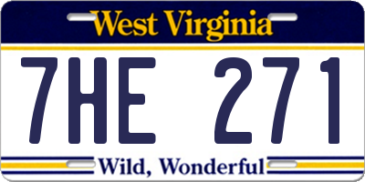 WV license plate 7HE271