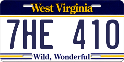 WV license plate 7HE410