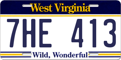 WV license plate 7HE413