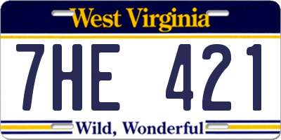 WV license plate 7HE421