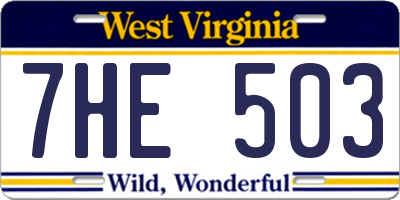 WV license plate 7HE503