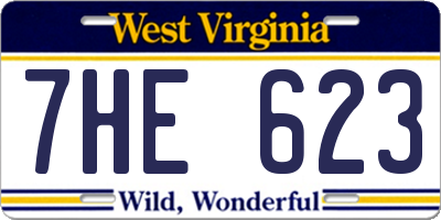 WV license plate 7HE623