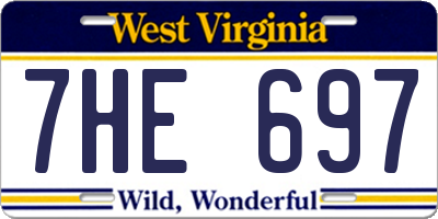 WV license plate 7HE697