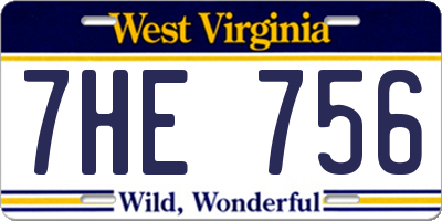 WV license plate 7HE756