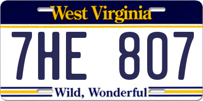 WV license plate 7HE807