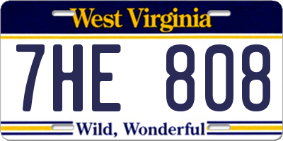 WV license plate 7HE808