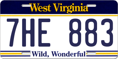 WV license plate 7HE883