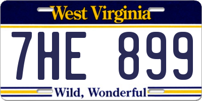 WV license plate 7HE899