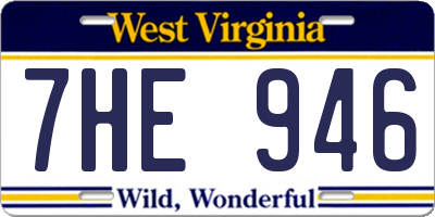 WV license plate 7HE946