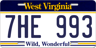 WV license plate 7HE993