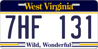 WV license plate 7HF131