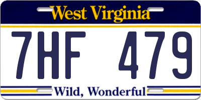 WV license plate 7HF479