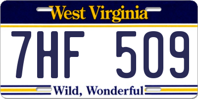 WV license plate 7HF509