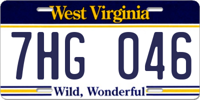 WV license plate 7HG046