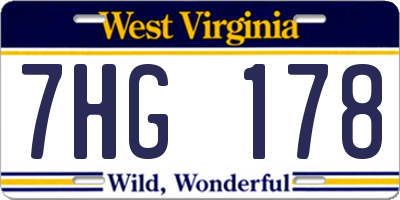 WV license plate 7HG178